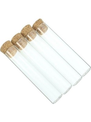 Özbience Cam Şişe Mantar Tıpalı Deney Tüpü 43 Cc, 10'lu Paket