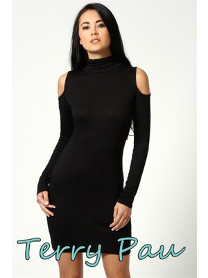 Beruflic B101177 Omuzu Açık Uzun Kollu Elbise