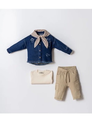 Cocosiss Fularlı Denim Gömlek 3'lü Erkek Çocuk Takı