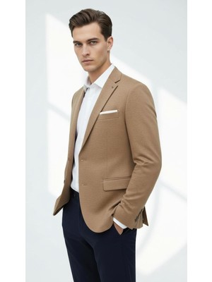 Plus Scorpion Erkek Esnek Kumaş Slim Fit Blazer Ceket – Günlük & Ofis Şıklığı