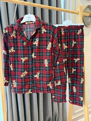 Babyaden Geyikli Yeni Yıl Noel Yılbaşı Pijama Partisi Pamuklu Unisex Kız Erkek Çocuk Pijama Takımı