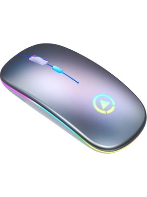 Mdstech Şarj Edilebilir Kablosuz LED Işıklı Sessiz Mouse  Gri – Ergonomik ve Hassas Kullanım