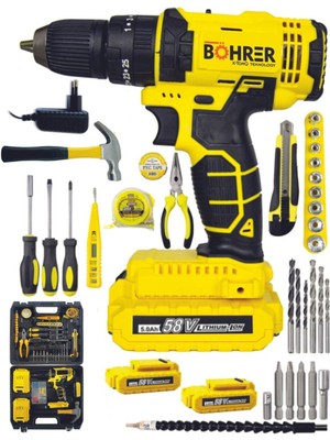 Pro Hummer 30 Parça Darbeli Şarjlı Matkap Seti