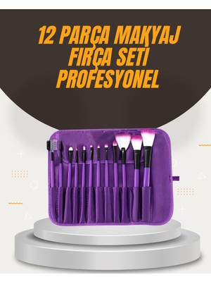 FRY Fondöten Allık ve Far Uygulamalarına Uygun 12 Parça Makyaj Fırça Takımı Ergonomik Saplı