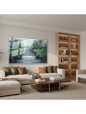 Tablonhazır Yatay Cam Tablo Salon Duvar Tablosu Yatay Cam Doganinrenkleri4 Yeni Ev Hediyesi Ofis Tablosu