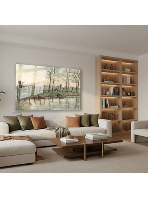 Tablonhazır Yatay Cam Tablo Salon Duvar Tablosu Yatay Cam Vintagemanzara Yeni Ev Hediyesi Ofis Tablosu