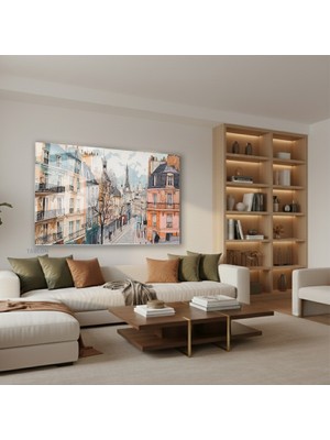 Tablonhazır Yatay Cam Tablo Salon Duvar Tablosu Yatay Cam Parissokaklari Yeni Ev Hediyesi Ofis Tablosu