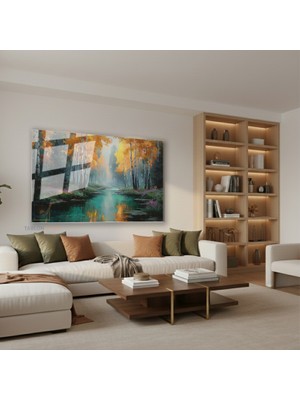 Tablonhazır Yatay Cam Tablo Salon Duvar Tablosu Yatay Cam Dogamanzarasi4 Yeni Ev Hediyesi Ofis Tablosu