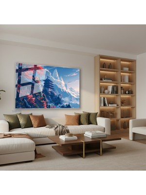 Tablonhazır Yatay Cam Tablo Salon Duvar Tablosu Yatay Cam Japon Tapinak Agac Yeni Ev Hediyesi Ofis Tablosu