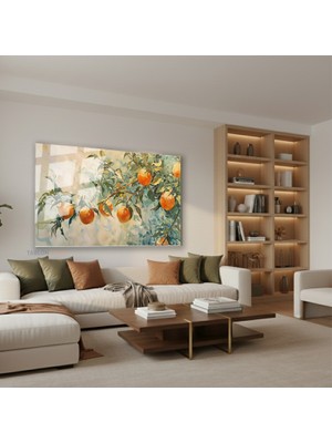 Tablonhazır Yatay Cam Tablo Salon Duvar Tablosu Yatay Cam Portakalagacidallari Yeni Ev Hediyesi Ofis Tablosu