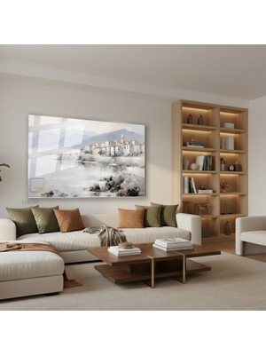 Tablonhazır Yatay Cam Tablo Salon Duvar Tablosu Yatay Cam Soyutkiyimanzarasi Yeni Ev Hediyesi Ofis Tablosu