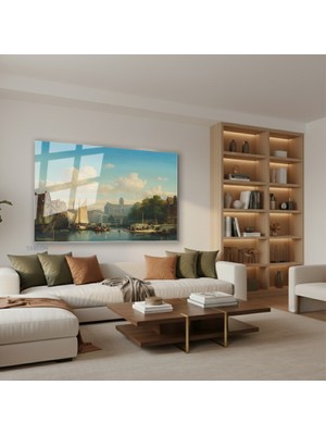 Tablonhazır Yatay Cam Tablo Salon Duvar Tablosu Yatay Cam Ortacagklasik Yeni Ev Hediyesi Ofis Tablosu