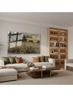 Tablonhazır Yatay Cam Tablo Salon Duvar Tablosu Yatay Cam Klasik Manzara 16 Yeni Ev Hediyesi Ofis Tablosu