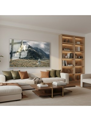 Tablonhazır Yatay Cam Tablo Salon Duvar Tablosu Yatay Cam Lotr Gandalf Minastrith Yeni Ev Hediyesi Ofis Tablosu