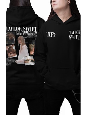 Fuddy Moda Oversize Ts Est 2024 Ttpd Sırt Baskılı Kapüşonlu Sweatshirt, Unisex Taylor Swift Baskılı Hoodie