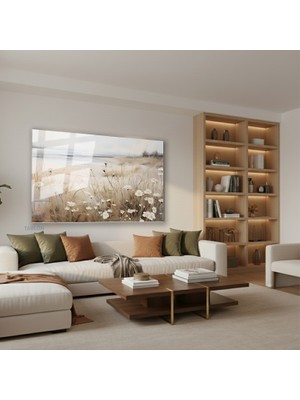 Tablonhazır Yatay Cam Tablo Salon Duvar Tablosu Yatay Cam Vintagekirmanzarasi2 Yeni Ev Hediyesi Ofis Tablosu