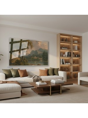 Tablonhazır Yatay Cam Tablo Salon Duvar Tablosu Yatay Cam Ormanlikmanzarasi Yeni Ev Hediyesi Ofis Tablosu