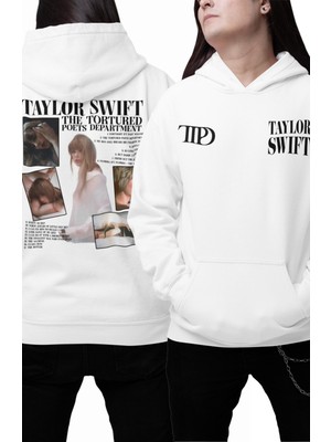 Oversize Ts Est 2024 Ttpd Sırt Baskılı Kapüşonlu Sweatshirt, Unisex Taylor Swift Baskılı Hoodie
