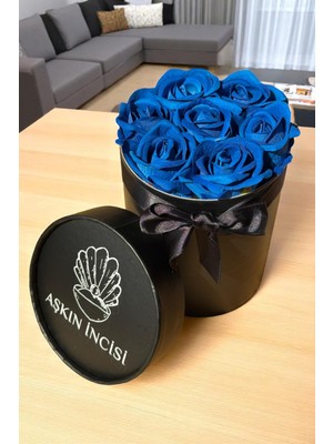 Özbience Mavi Gül Kutu Sevgiliye Özel Hediye Doğum Günü Sürprizi