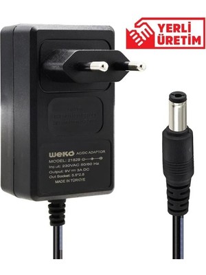 SHC4200 9 Volt - 3 Amper 5.5x2.5 Uçlu Priz Tipi Plastik Kasa