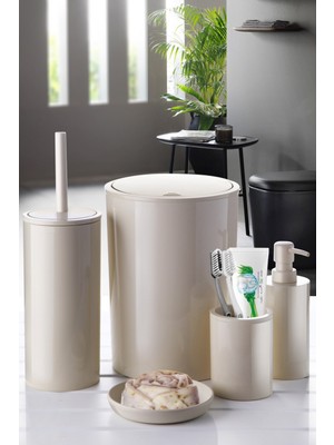 Özbience Şık ve Konforlu 5'li Banyo Seti, Bej Renk Seçeneği ile Evinizde Güzellik