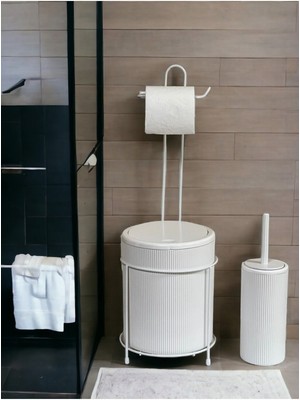 Özbience Pratik Wc Kova, Kağıtlık ve Tuvalet Fırça Seti