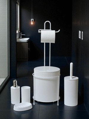 Özbience 6 Parça Banyo Seti, Metal Stantlı Çöp Kovası, Wc Kağıtlık & Tuvalet Fırçası