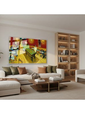 Tablonhazır Yatay Cam Tablo Salon Duvar Tablosu Klasik Unlu Ressam Tablosu Yeni Ev Hediyesi Ofis Tablosu