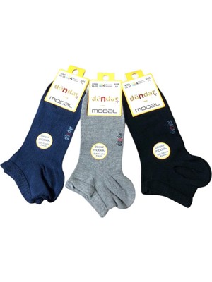 3 Lü Dündar Plus Erkek Çocuk Modal Dikişsiz Patik Kısa Çorap