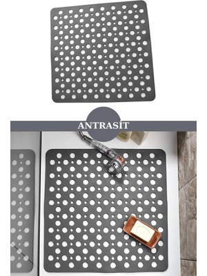 Özbience Kare Vantuzlu Banyo ve Duş Paspası 54X54CM, Kaydırmaz, Pratik ve Şık