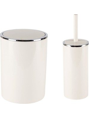Özbience Pratik ve Şık 2'li Temizlik Seti: Çöp Kovası ve Tuvalet Fırçası