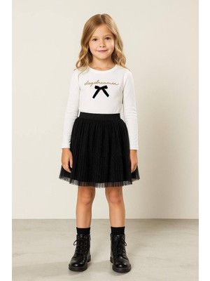 Breeze Kadife Simli Etek - Siyah