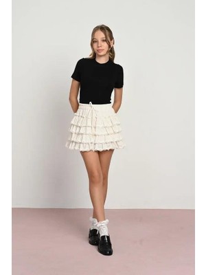 Loco Loco Dantelli Etek - Ekru