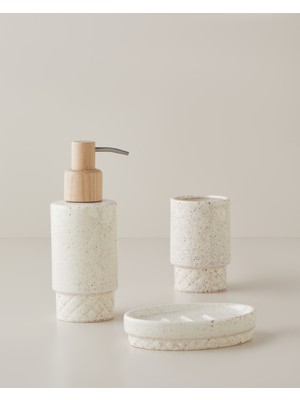 Özbience Şık 3’lü Banyo Seti, 19 Cm, Bej — Modern ve Kullanışlı Tasarım