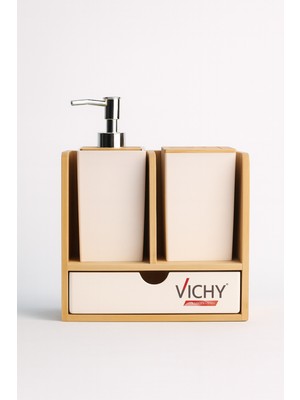 Özbience Bambu Tabanlı Banyo Seti, Sıvı Sabunluk, Diş Fırçalık ve Organizer