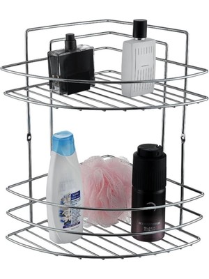 Özbience 2 Katlı Krom Banyo Rafı, Şampuanlık ve Sabunluk, Duş Düzenleyici