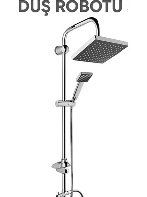 Özbience Yüksek Basınçlı Kare Tepe Robot Duş Seti, Kireç Önleyici, Kolay Kurulum