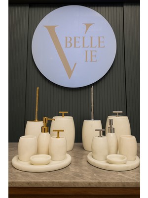 Özbience Beyaz Mermer Banyo Seti, Şık ve Modern Tasarım, 7 Parça