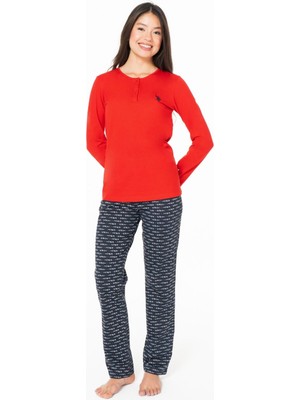 Us Polo Kadın Uzun Kol Pijama Takım 20146