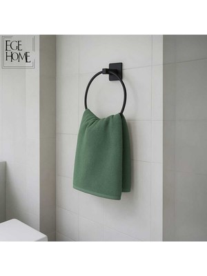 Özbience Kare Siyah Yapışkanlı Yuvarlak Havluluk, Videlı Havlu Askısı