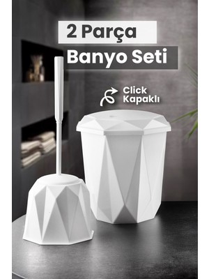 Özbience 2 Parça Dekoratif Banyo Düzenleyici ve Çöp Kovası Seti