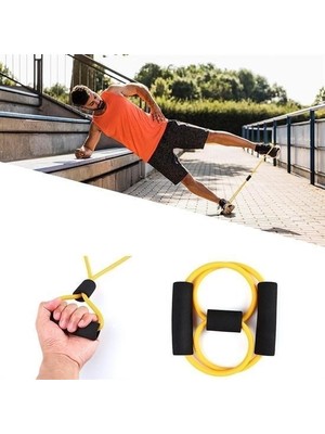 Tuncel Store 8 Şeklinde Direnç Bandı Yoga Plates ve Vücut Geliştirme Egzersiz Bandı