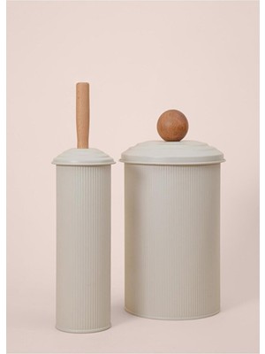 Özbience Şık Galvaniz Çöp Kovası ve Tuvalet Fırçası Banyo Seti