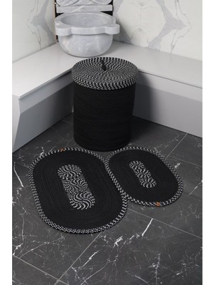 Özbience Doğal Jüt ve Hasır Banyo Paspas Takımı, 3'lü, Bohem ve Iskandinav Tarzı
