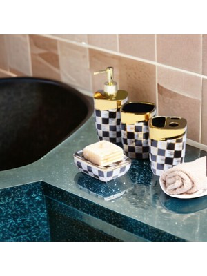 Özbience Modern 4'lü Porselen Banyo Seti, Şık ve Kullanışlı Tasarım