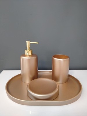 Özbience Şık 4 Parça Banyo Seti Victoria Vizon, Modern ve Kullanışlı Tasarım
