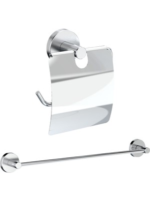 Özbience Şık Tuvalet Kağıtlık ve Uzun Havluluk Banyo Seti, Modern Tasarım