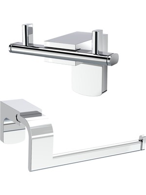 Özbience Premium Bornoz Askılık ve Tuvalet Kağıtlık Seti, Şık ve Kullanışlı Tasarım