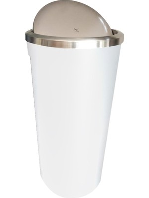 Özbience Primanova Lenox Beyaz Plastik Dönen Kapaklı Çöp Kovası