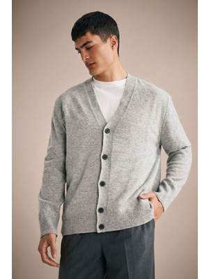 DeFacto %100 Yün Relax Fit V Yaka Düğmeli Hırka F5403AX25WN